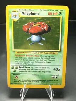 Pokemon TCG Vileplume Jungle 15/64 Holo Unlimited Holo Rare LP - Image 1