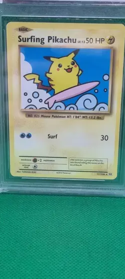 CGA 8.5 2016 Pokemon XY Evolutions Surfing Pikachu Secret Rare 111/108 Cracked - Image 2