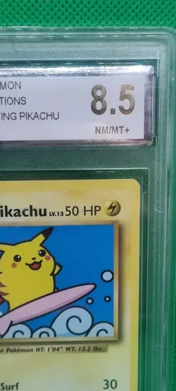 CGA 8.5 2016 Pokemon XY Evolutions Surfing Pikachu Secret Rare 111/108 Cracked - Image 4