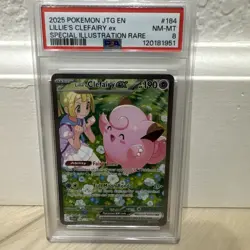 2025 POKEMON JTG EN-JOURNEY TOGETHER #184 LILLIE'S CLEFAIRY EX PSA 8 - Image 1