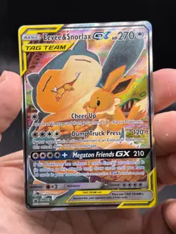 Eevee & Snorlax GX SM169 Sm Promo Alternate Art Pokemon English Tag Team NM- - Image 3