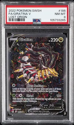 2022 POKEMON SWORD & SHIELD LOST ORIGIN #186 FULL ART/GIRATINA V PSA 8 - Image 1