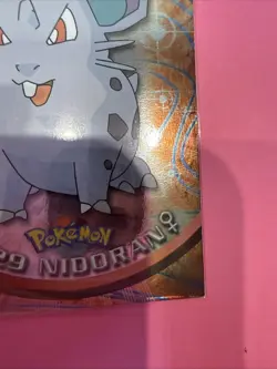 1999 Topps Pokemon TV Animation NIDORAN #29 Texture Holo Silver Foil Black Logo - Image 4