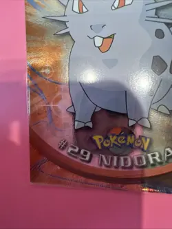 1999 Topps Pokemon TV Animation NIDORAN #29 Texture Holo Silver Foil Black Logo - Image 5