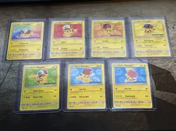 NM/LP - Pokemon Ash's Pikachu I Choose You Movie Promo Set COMPLETE SM108-SM114 - Image 1