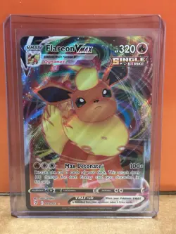 Pokemon TCG Flareon VMAX SWSH07: Evolving Skies 018/203 Ultra Rare Holo 320 NM+ - Image 1