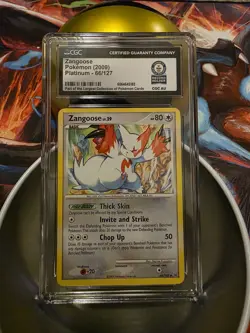 2009 Zangoose Platinum 66/127 English Pokemon CGC World Record 1/1 - Image 1