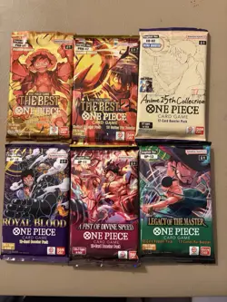 One Piece Booster Pack Lot (6 packs - Prb01 Prb02 Eb02 Op10 Op11 Op012) - Image 1