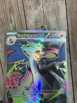 Mega Charizard X EX Full Art – 360 HP – Holo Pokemon Card - Image 3