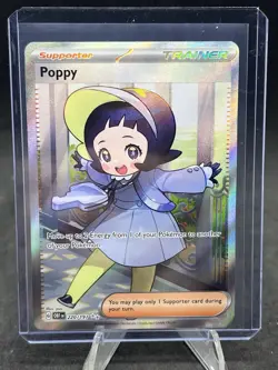 Poppy 220/197 Obsidian Flames Ultra Rare Full Art Holo Pokemon Card * New * - Image 1