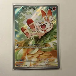 Scorbunny 225/217 Full Art Rare Holo Scarlet & Violet Card 70 HP Basic - Image 1