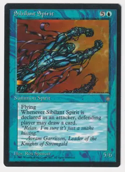 Dark Print Sibilant Spirit LP Ice Age 1995 WOTC MTG Magic Misprint Vintage Rare! - Image 1