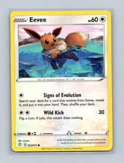 Eevee 052/072 Common Shining Fates Pokemon Lightly Played - Image 1