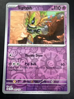 Sigilyph 081/191 Reverse Holo Common Scarlet & Violet: Surging Sparks Pokemon - Image 1