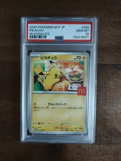 2025 Pokemon Japanese McDonald's Promo #020 Pikachu PSA 10 Gem Mint BURGERCHU - Image 1