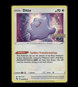 Ditto Holo Rare Pokemon GO 053/078 NM - Image 1