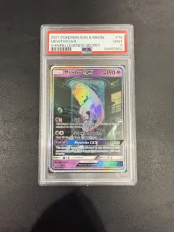 Pokemon Mewtwo GX Shining Legends Secret Rare #78 PSA 9 Mint - Image 1