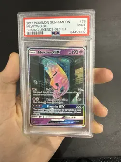 Pokemon Mewtwo GX Shining Legends Secret Rare #78 PSA 9 Mint - Image 3