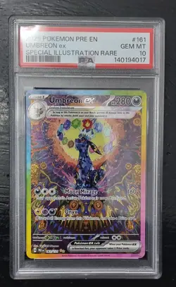 2025 POKEMON PRE EN-PRISMATIC EVOLUTIONS #161 UMBREON EX PSA 10 - Image 1