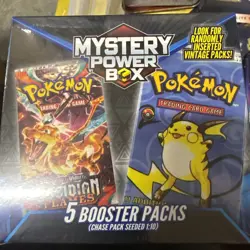 Pokemon Walmart Mystery Power Box 5 Booster Packs Chase Pack Seeded 1:10! - Image 1