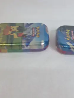 🟨🟥 (2) Pokemon TCG Mega Evo - Ascended Heroes Mini Tins Pikachu New Sealed - Image 5