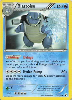 Pokemon TCG Blastoise Boundaries Crossed 31/149 Non-Holo Rare 2316 - Image 1