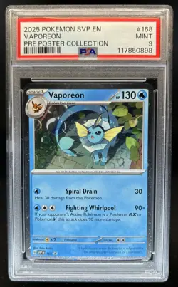 2023-25 Pokemon SV Black Star Promos - SVP EN Vaporeon #168 PSA 9 - Image 1