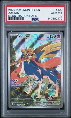 2025 Pokemon Phantasmal Flames Zacian Illustration Rare #100/094 PSA 10 GEM MINT - Image 1