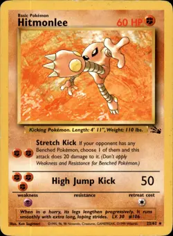 Hitmonlee 22/62 Unlimited - Pokemon Fossil - DMG - Image 1