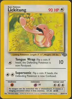 Pokemon TCG Lickitung 38/64 Jungle WOTC MP - Image 1