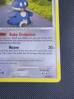 Pokemon TCG Munchlax 33/130 Diamond and Pearl 2007 - Image 4