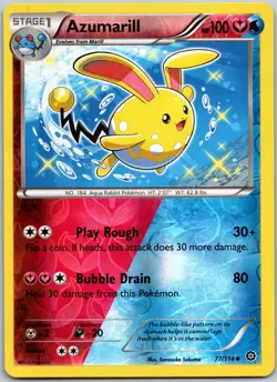 Azumarill 77/114 Reverse Holo Uncommon Steam Siege LP - Image 1