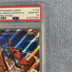 Galarian Zapdos V 174/198 Pokemon TCG Chilling Reign Full Art Holo PSA 10 - Image 3