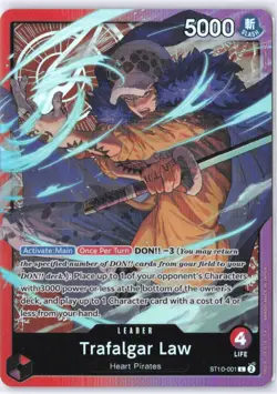 • Trafalgar Law • ST10-001 SR Leader The Three Captains Holo One Piece TCG NM - Image 1