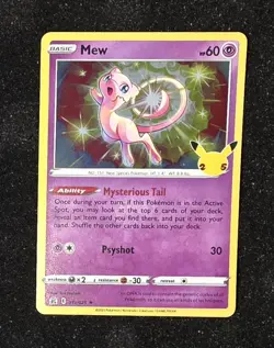 Mew Holo 11/25 Celebrations Pokemon TCG Single Card ENGLISH NM - Image 1