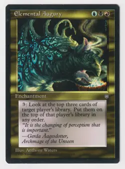 Dark Print Elemental Augury MP Ice Age 1995 WOTC MTG Magic Misprint Vintage Rare - Image 1