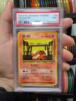 Pokemon 1998 Growlithe Japanese Vending Series III #58 PSA 9 Mint Tcg Card - Image 2