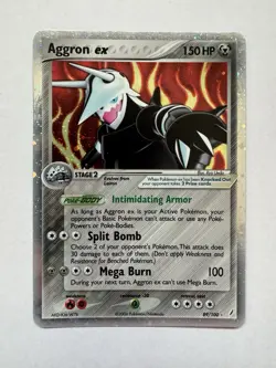 Pokemon TCG Aggron EX Crystal Guardians Holo Card 89/100 Rare MP 2006 - Image 1