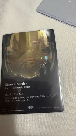 MTG Edge of Eternity Sacred Foundry (Borderless) (Galaxy Foil) (Swirl) - Image 3