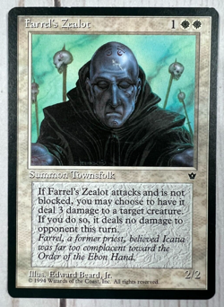 Magic the Gathering MTG Farrel's Zealot Edward Beard Jr Summon Townsfolk 1994 - Image 1