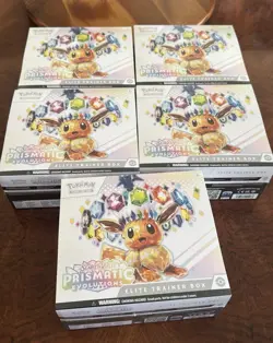 5x Pokemon TCG Prismatic Evolutions Elite Trainer Box ETB Factory Sealed - Image 1