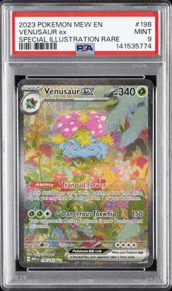 2023 POKEMON MEW EN-151 SPECIAL ILLUSTRATION RARE #198 VENUSAUR EX PSA 9 - Image 1