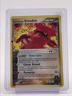 TEAM MAGMA'S GROUDON 2021 POKEMON EX HOLO CELEBRATIONS RARE 9/95 Q6011 - Image 1