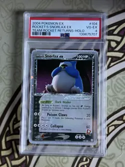 2004 POKEMON EX TEAM ROCKET RETURNS #104 ROCKET'S SNORLAX EX-HOLO PSA 4 - Image 1