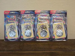 LOT OF 4 Pokemon Mega Evolution & Phantasmal Flames 2-Pack Blister w/ Promo Coin - Image 1