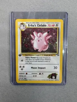 Pokemon TCG Erika's Clefable Gym Heroes Holo 3/132 1st Edition Holo Rare - Image 1