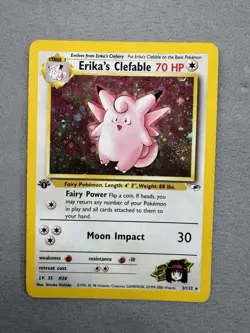 Pokemon TCG Erika's Clefable Gym Heroes Holo 3/132 1st Edition Holo Rare - Image 2