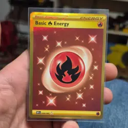 Pokemon Basic Fire Energy Gold Rare SV03 Obsidian Flames 230/197 Foil - Image 1
