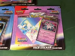 Pokemon TCG Prismatic Evolutions Tech Sticker Collection Art Set X3 BRAND NEW - Image 2