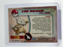 MAROWAK 1999 TOPPS POKEMON TV ANIMATION SERIES 2 BLUE LOGO 105 Q0899 - Image 2